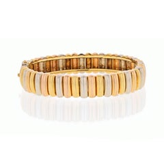 Van Cleef & Arpels Bracelet jonc en or jaune 18 carats tricolore