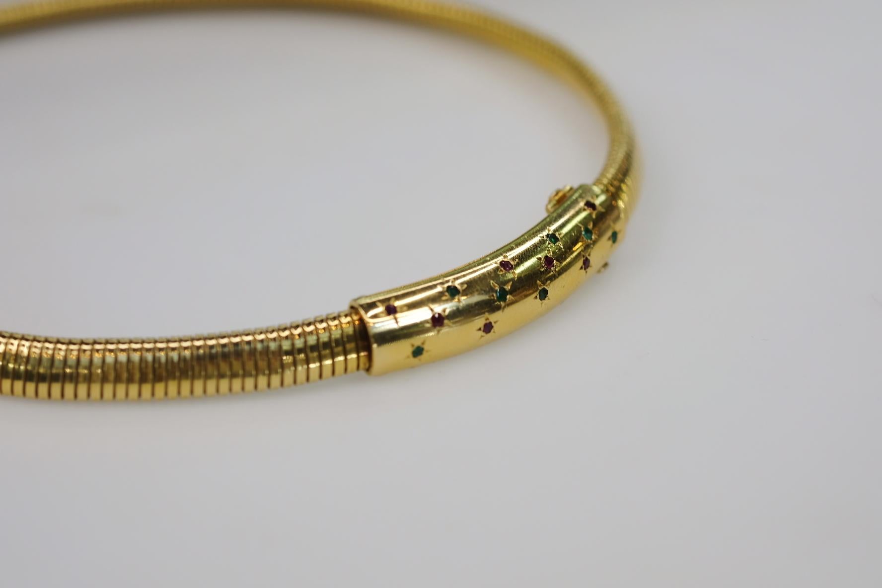 Van Cleef & Arpels 18K Yellow Gold Tubogas Choker Necklace In Excellent Condition In New York, NY