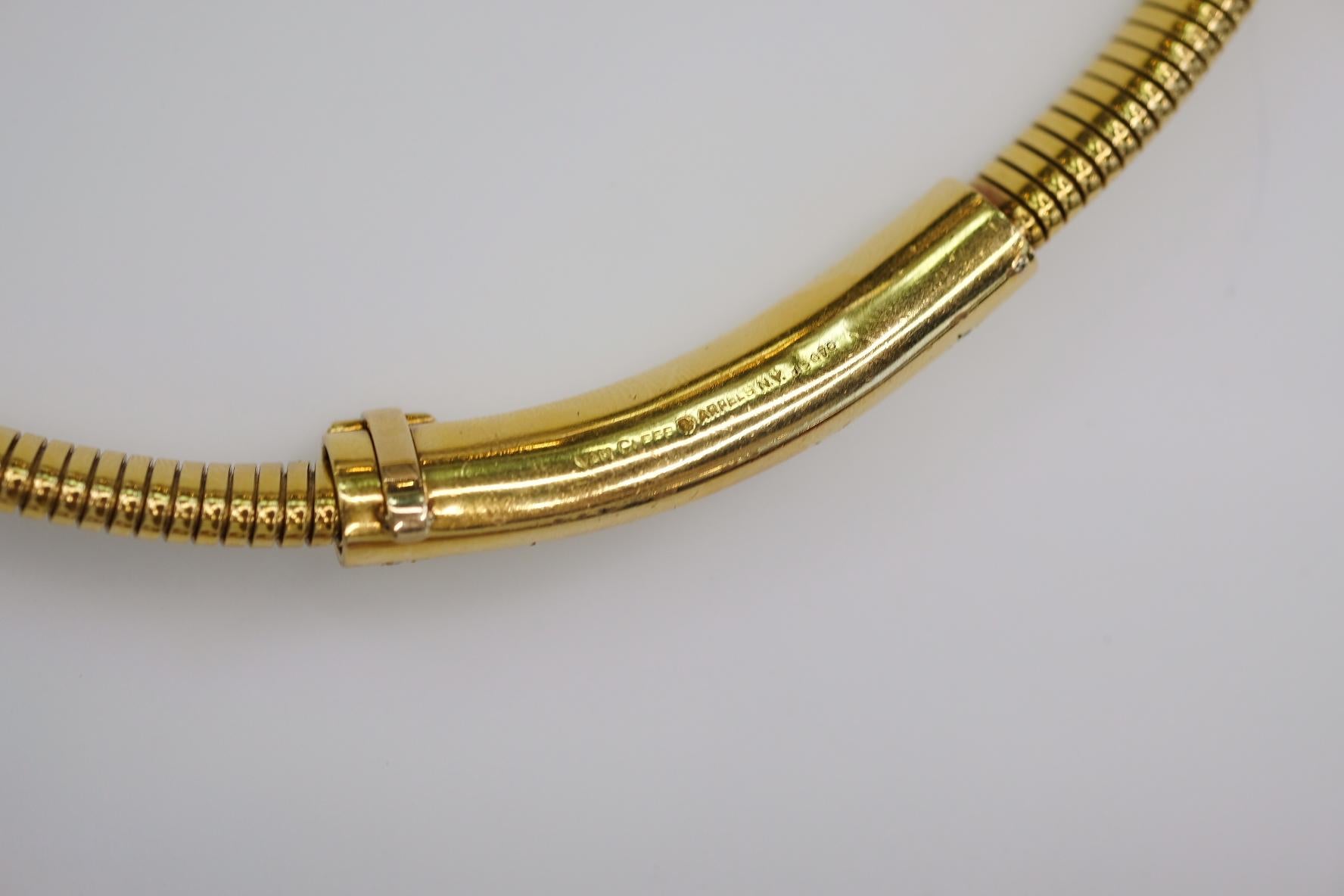 Women's Van Cleef & Arpels 18K Yellow Gold Tubogas Choker Necklace