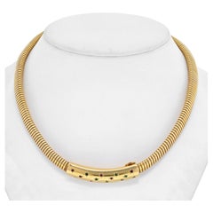 Van Cleef & Arpels 18K Yellow Gold Tubogas Choker Necklace