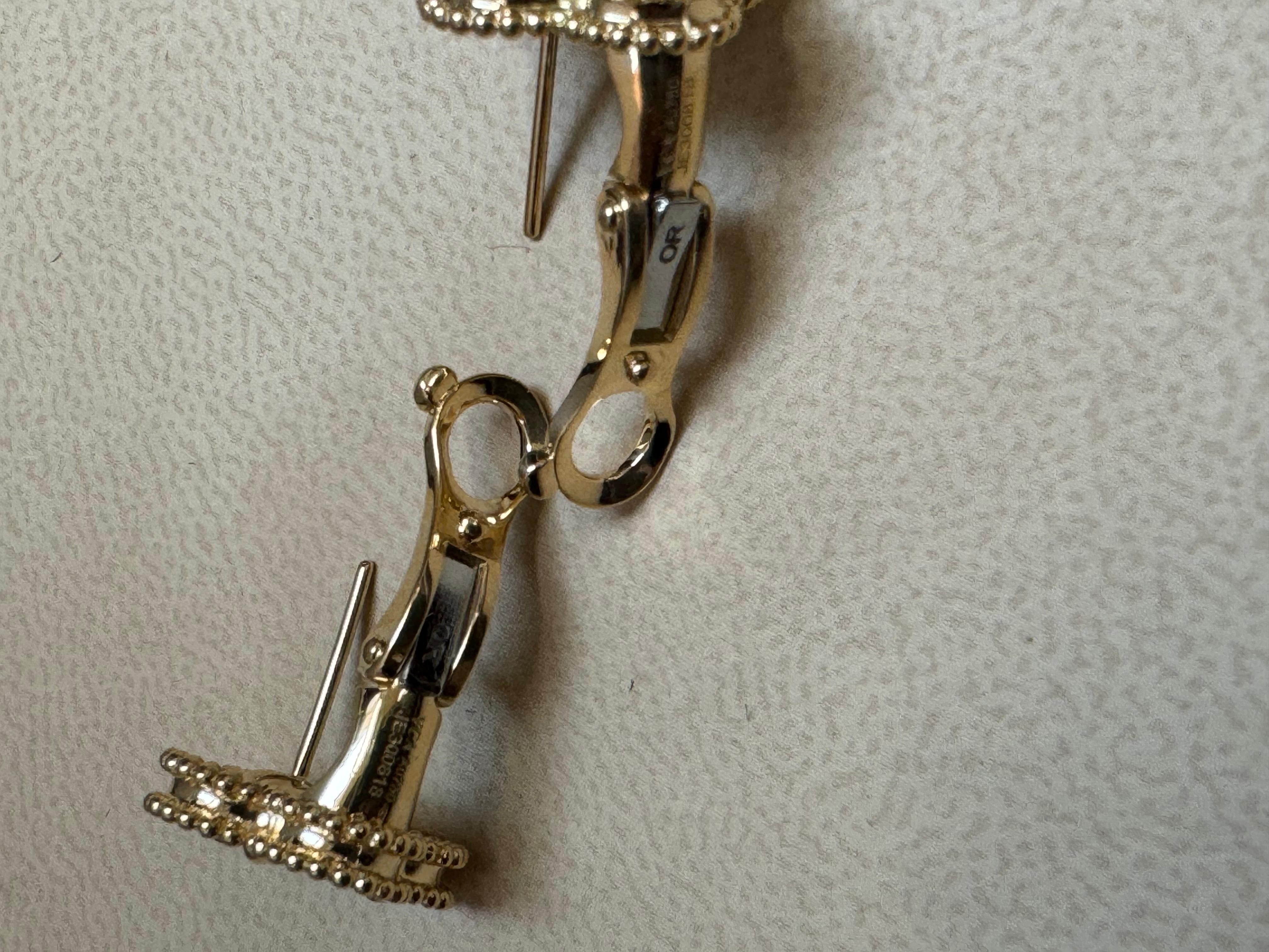 Grezzo VAN CLEEF & ARPELS Orecchini Alhambra d'epoca in oro giallo 18k con turchese