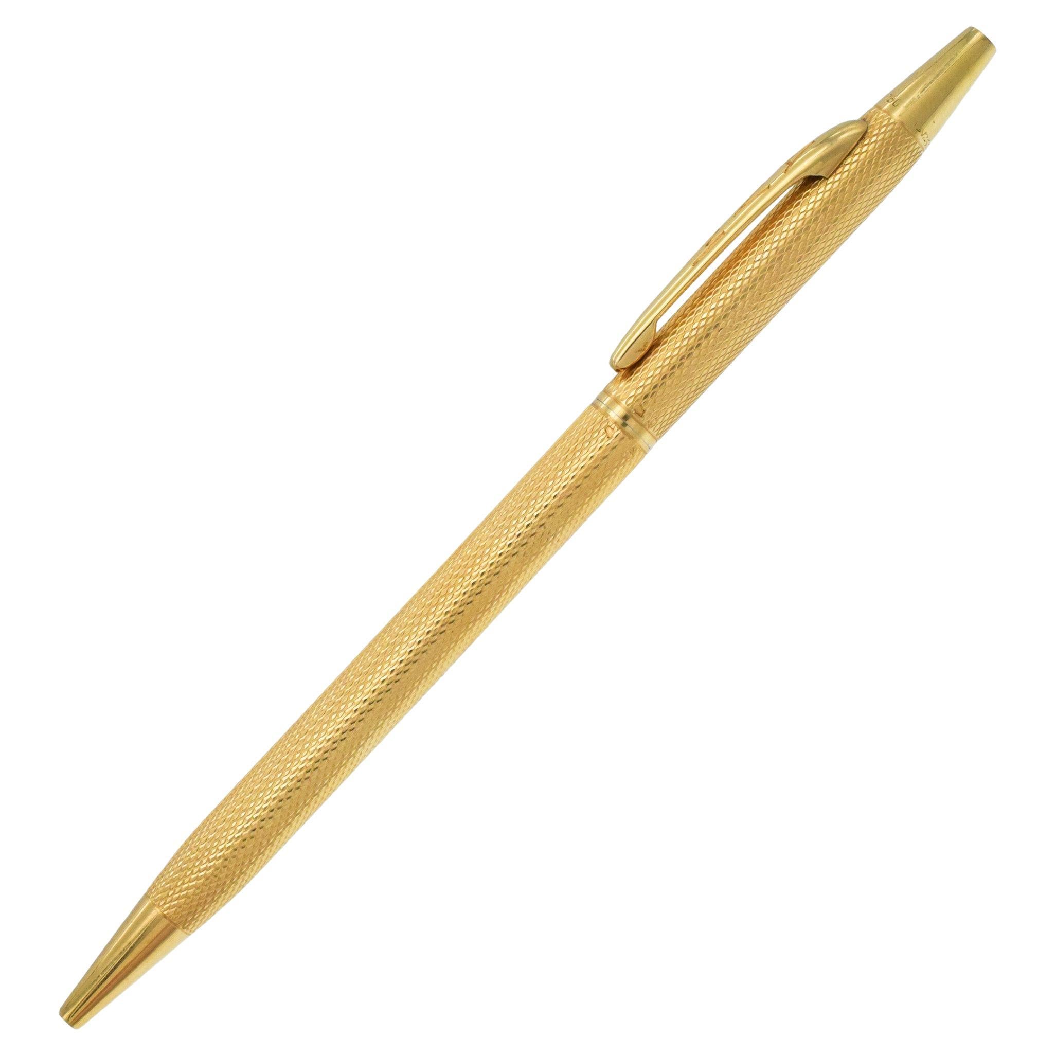 Van Cleef & Arpels 18k Yellow Gold Twist Ballpoint Pen.