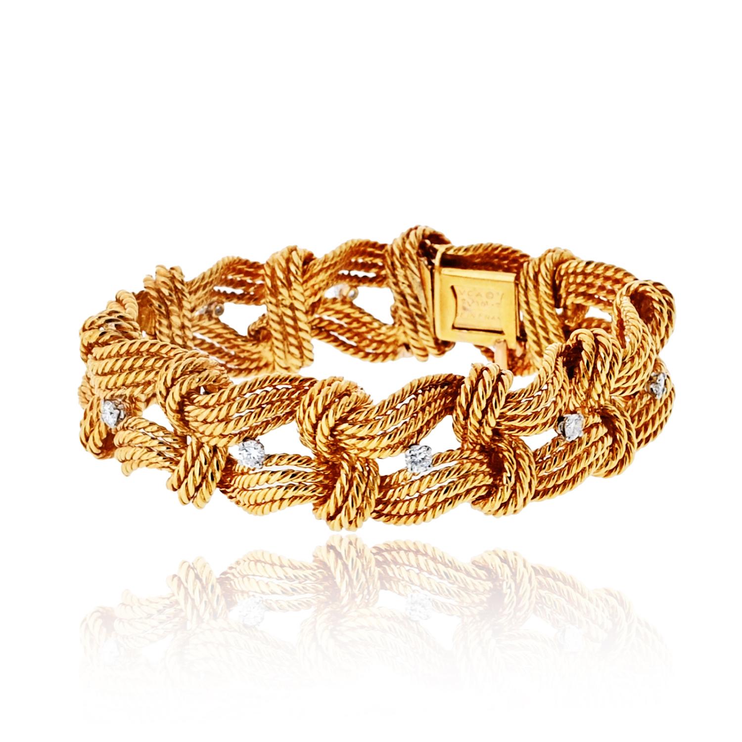 Moderne Van Cleef & Arpels Bracelet or jaune 18 carats avec diamants en vente