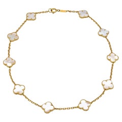 Van Cleef & Arpels 18K Yellow Gold Vintage Alhambra 10 Motif  Necklace Ca. 2000