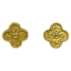 Van Cleef & Arpels 18K Yellow Gold Vintage Alhambra Earrings