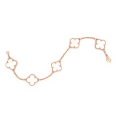 Van Cleef & Arpels 18k Yellow Gold Vintage Alhambra Mother of Pearl Bracelet