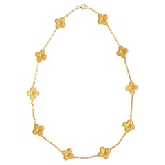 Van Cleef & Arpels 18k Yellow Gold Used Alhambra Necklace