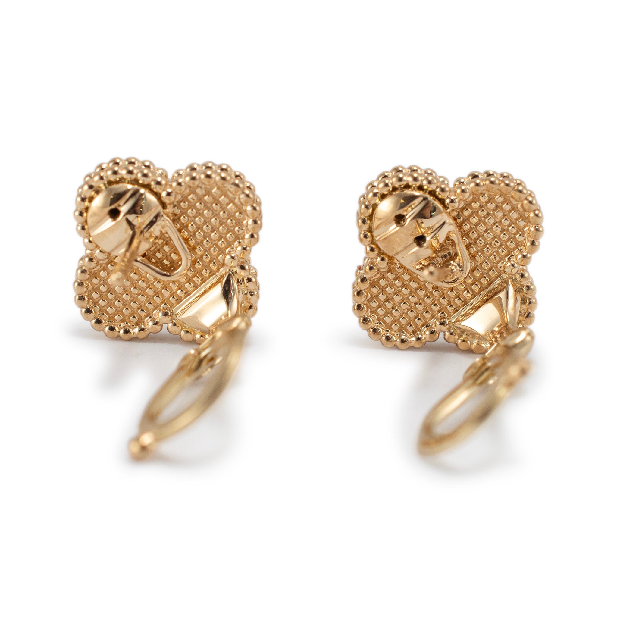 Van Cleef & Arpels 18 Karat Gelbgold Vintage Alhambra Ohrstecker Damen