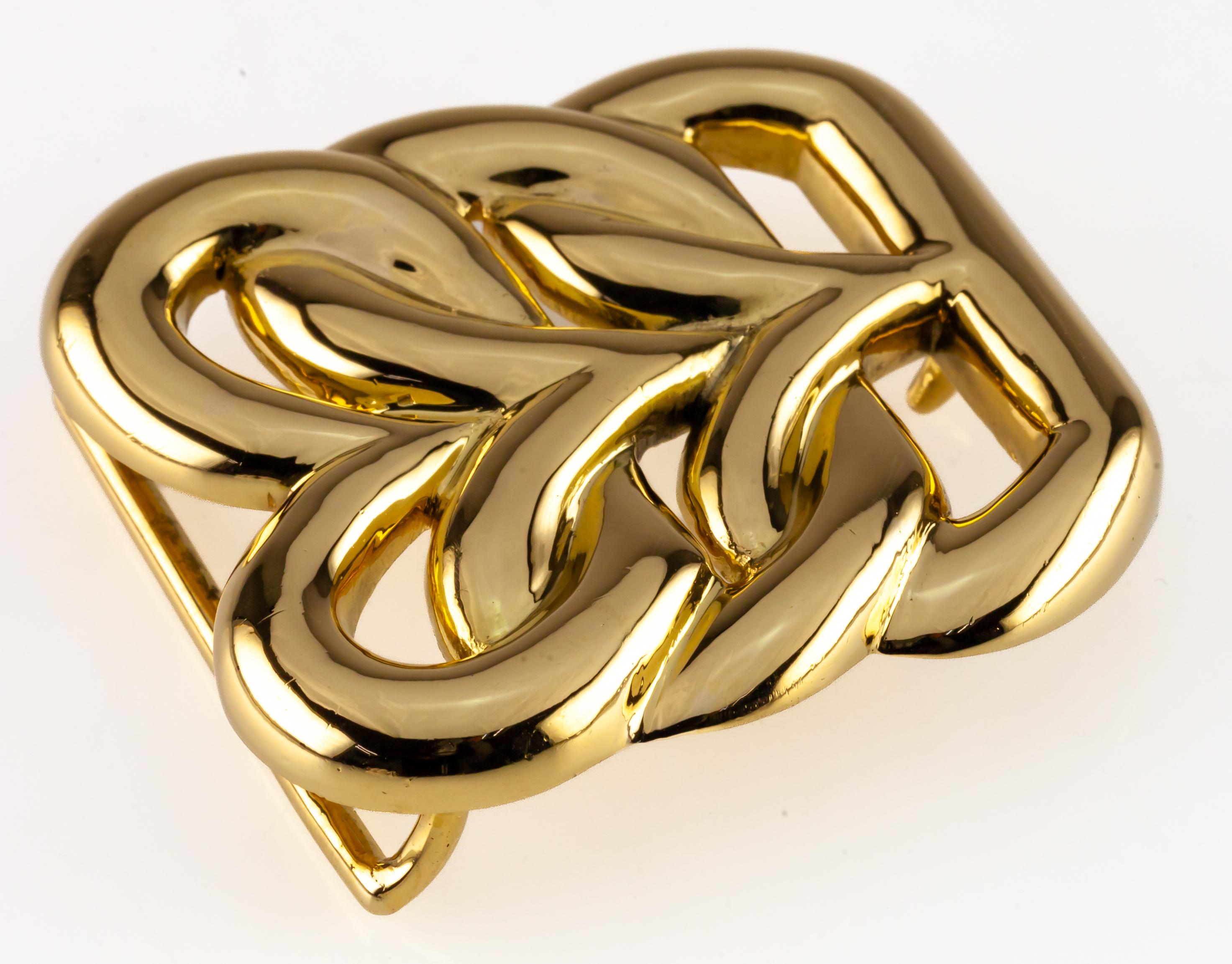 Van Cleef & Arpels 18k Gelbgold Vintage Gürtelschnalle Hand signiert im Zustand „Gut“ im Angebot in Sherman Oaks, CA