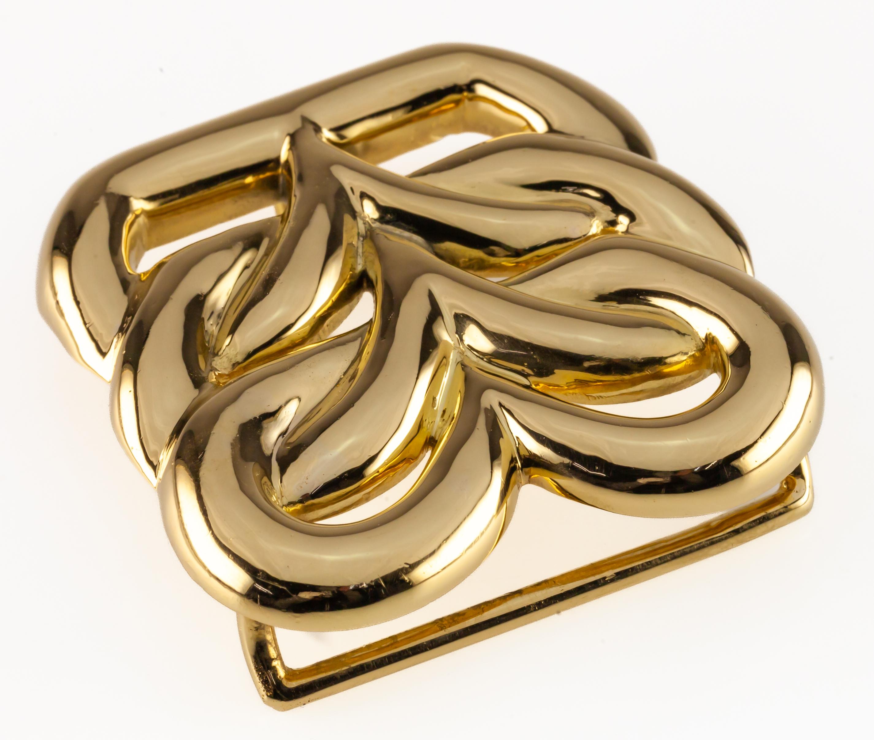 Van Cleef & Arpels 18k Gelbgold Vintage Gürtelschnalle Hand signiert Damen im Angebot