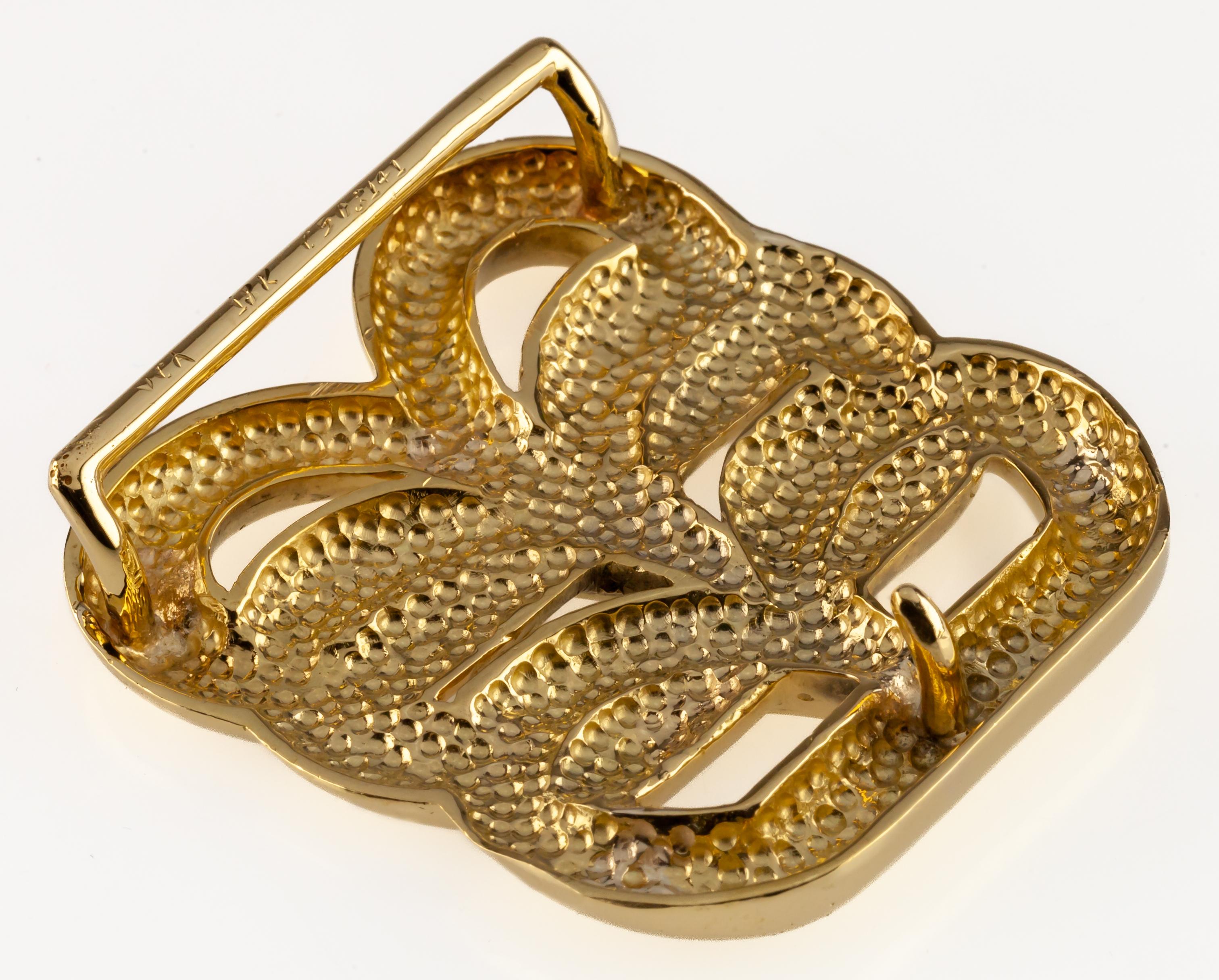 Van Cleef & Arpels 18k Gelbgold Vintage Gürtelschnalle Hand signiert im Angebot 1