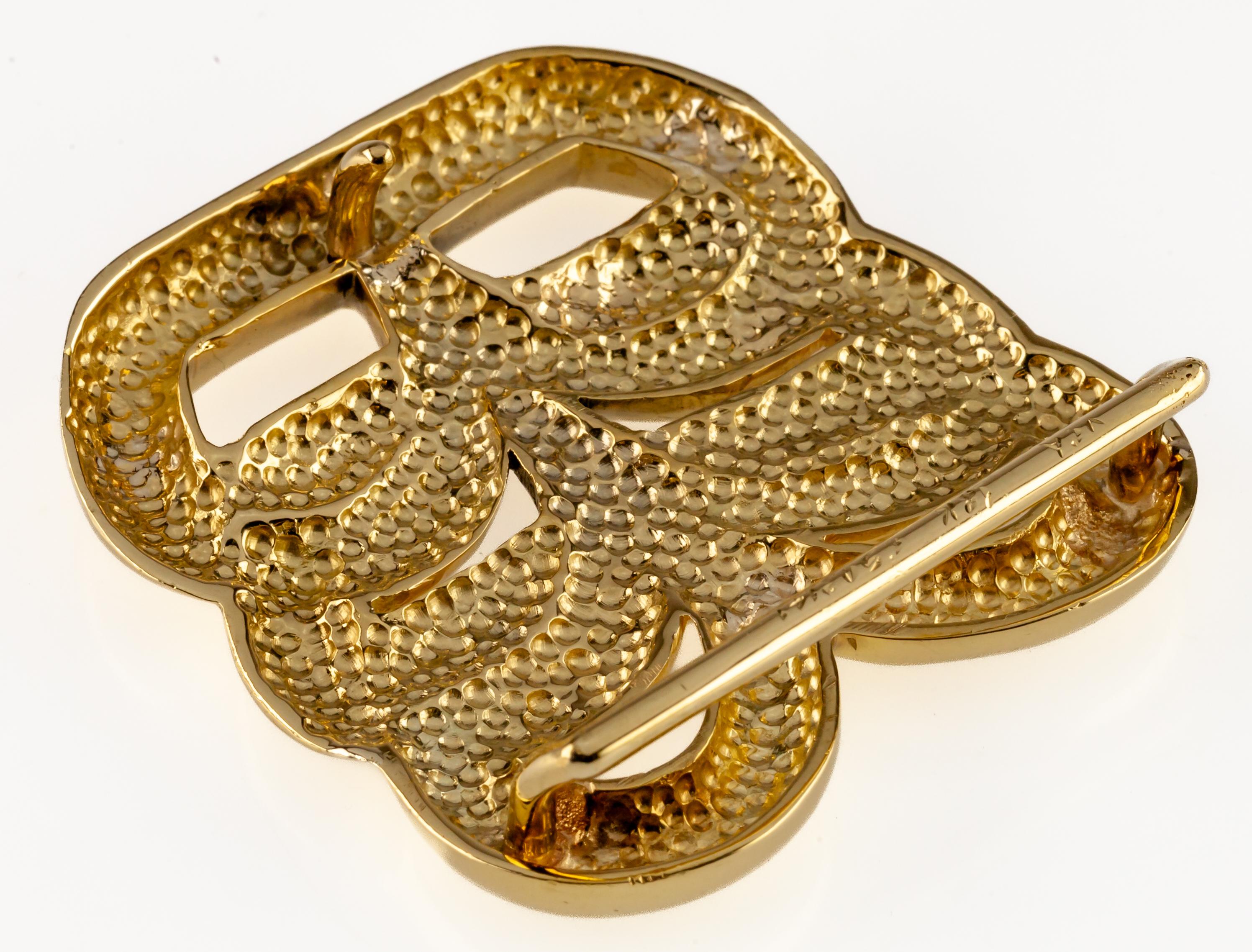 Van Cleef & Arpels 18k Gelbgold Vintage Gürtelschnalle Hand signiert im Angebot 2