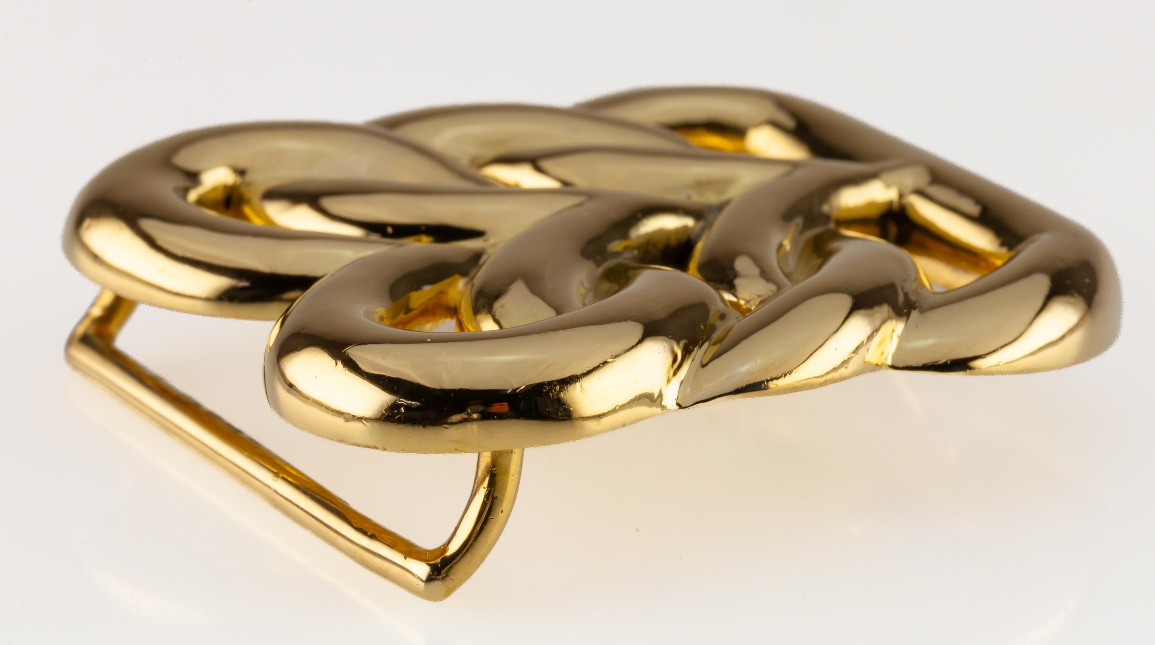 Van Cleef & Arpels 18k Gelbgold Vintage Gürtelschnalle Hand signiert im Angebot 3