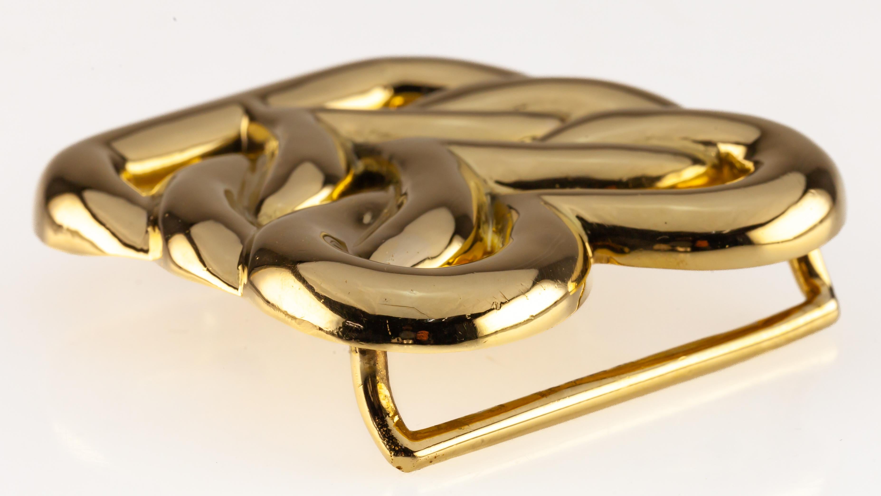 Van Cleef & Arpels 18k Gelbgold Vintage Gürtelschnalle Hand signiert im Angebot 4