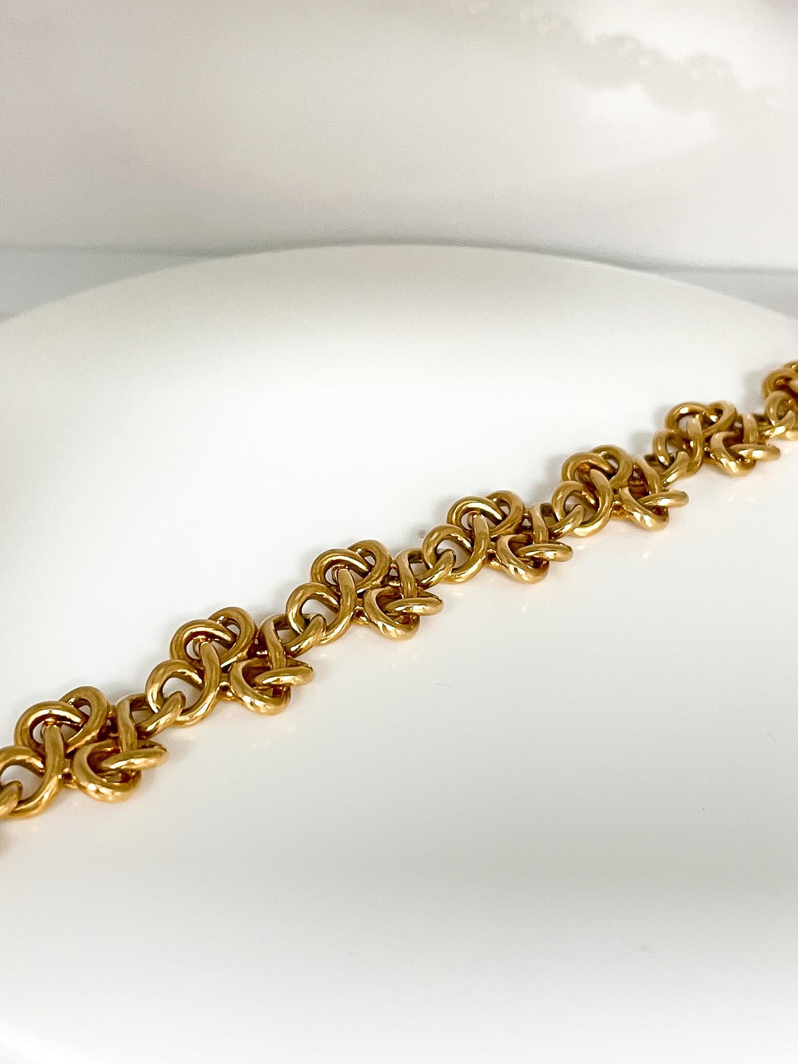 Women's Van Cleef & Arpels 18K Yellow Gold Vintage Braided Open Link Bracelet