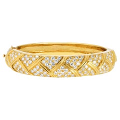 Van Cleef & Arpels 18K Yellow Gold Vintage Diamond Bangle Bracelet