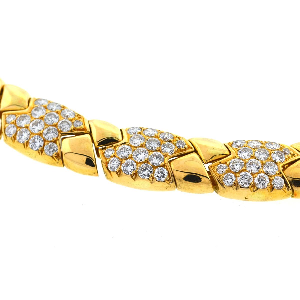 Van Cleef & Arpels 18 Karat Yellow Gold Vintage Diamond Choker Necklace 1