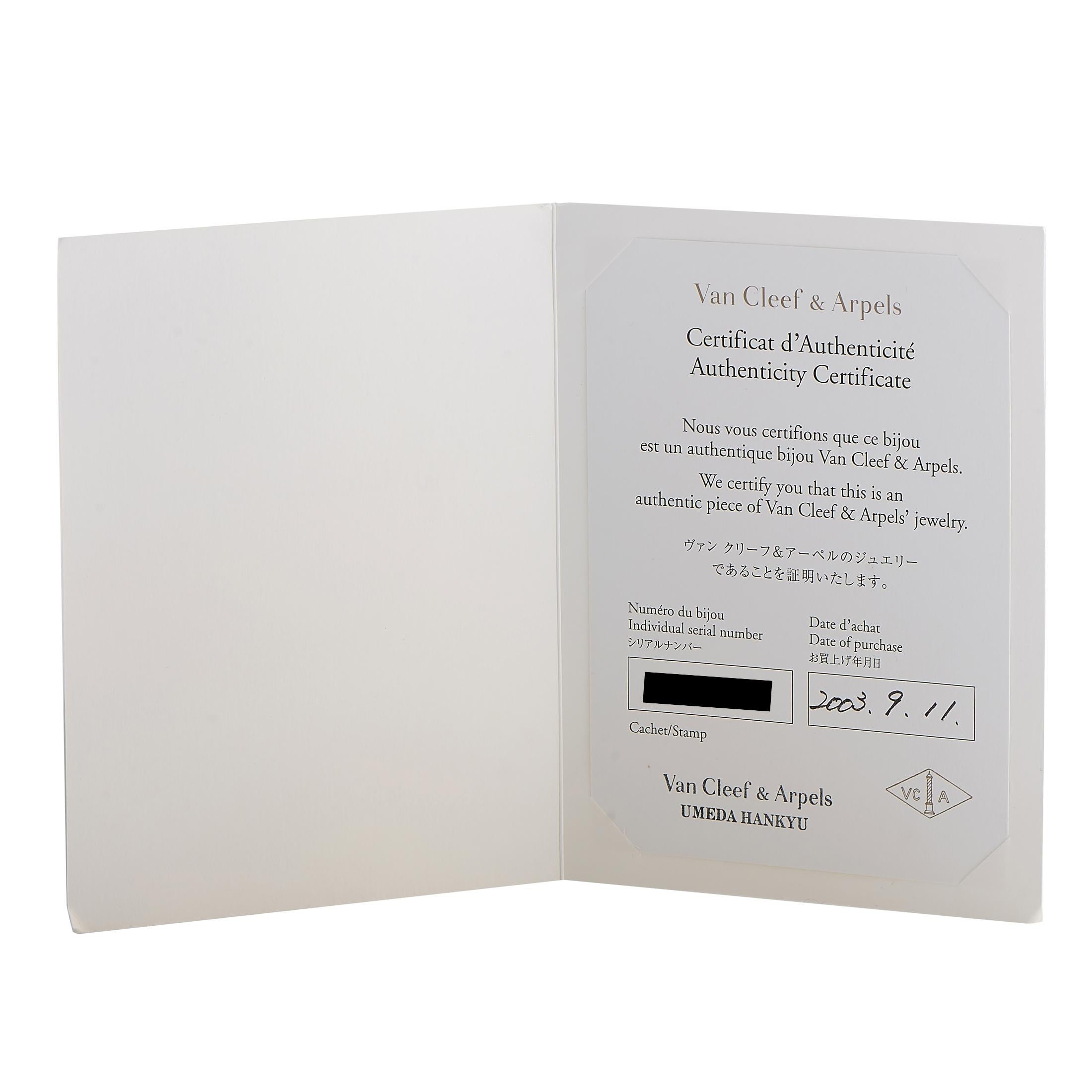 Van Cleef & Arpels 18K Yellow Gold, White Gold 0.99 ct Diamond and Sapphire In Excellent Condition In Southampton, PA