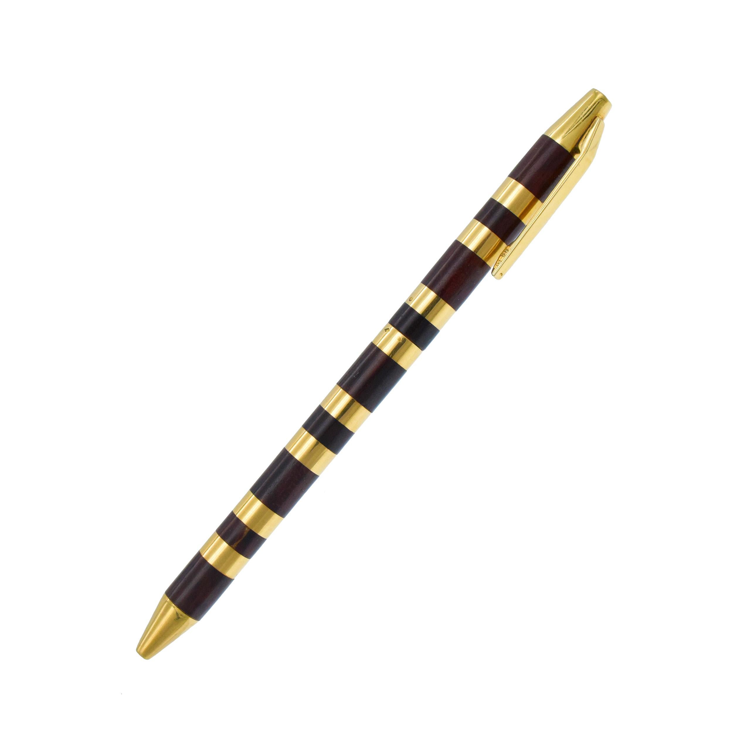 Van Cleef & Arpels 18k Gelbgold & Wood Stift. im Zustand „Hervorragend“ im Angebot in New York, NY