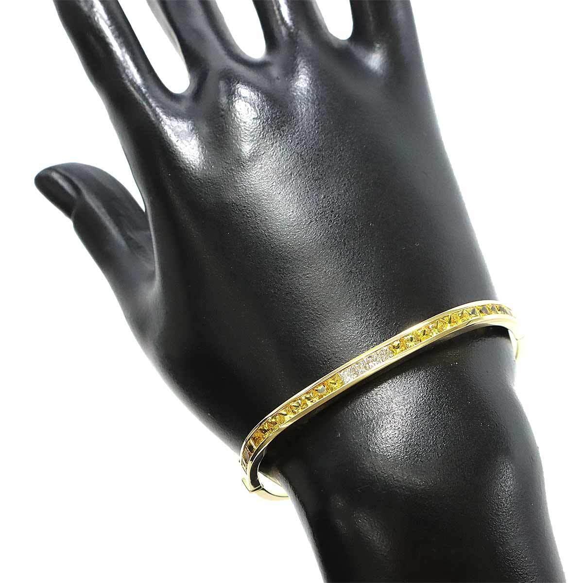 Van Cleef & Arpels 18k Gelbgold, gelber Saphir und Diamant Armreif Armband im Angebot 2