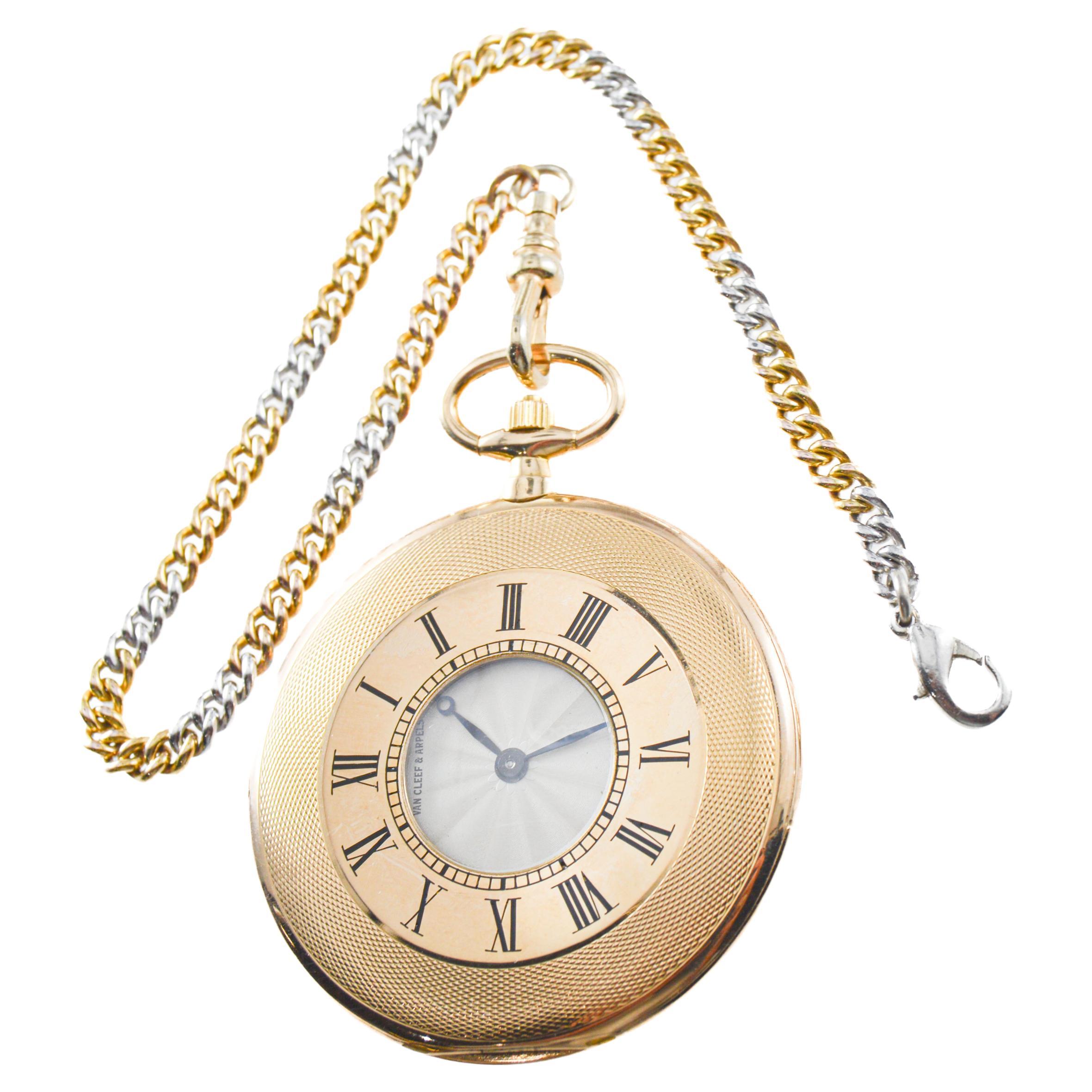 Van Cleef & Arpels 18Kt. Art Deco Ultra Thin Pocket Watch, circa 1930's In Excellent Condition For Sale In Long Beach, CA