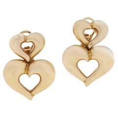 Vintage Van Cleef & Arpels 18kt Gold Heart Clip-On Earrings