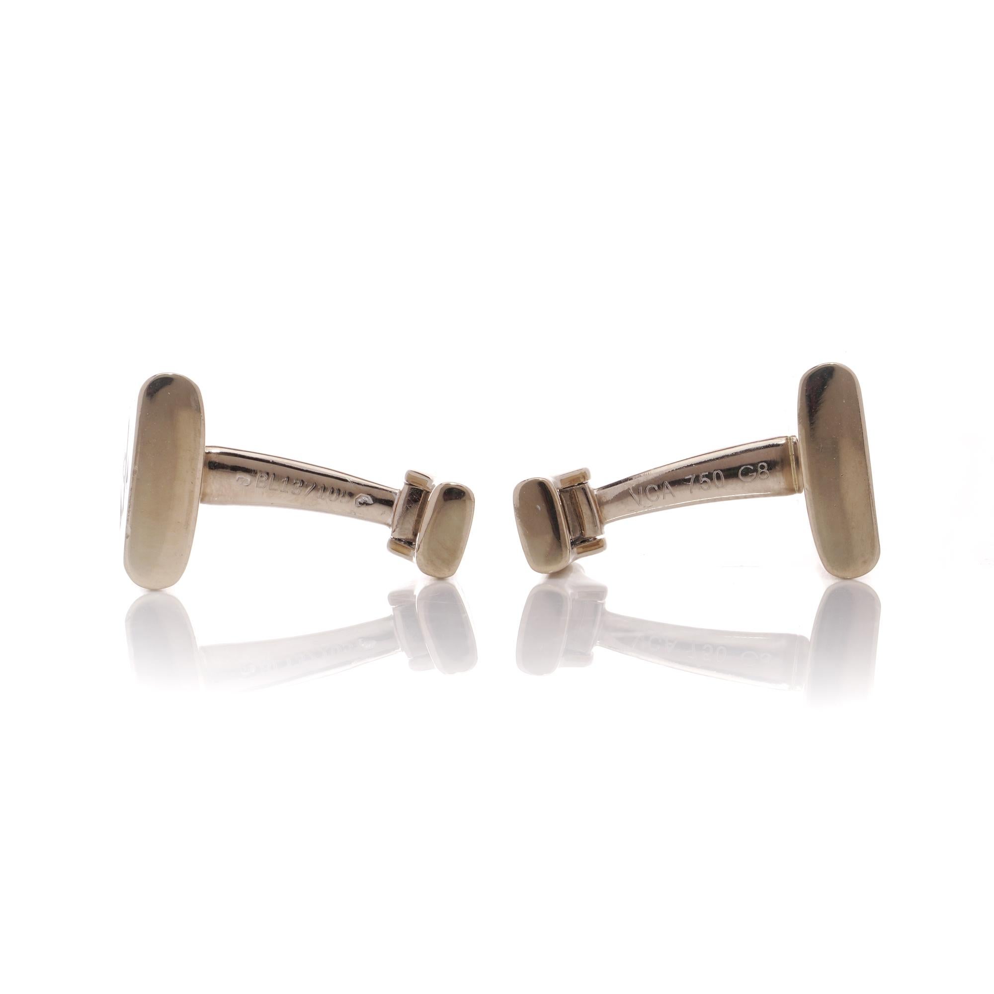 Uomo VAN CLEEF & ARPELS Gemelli in oro 18 carati con madreperla in vendita
