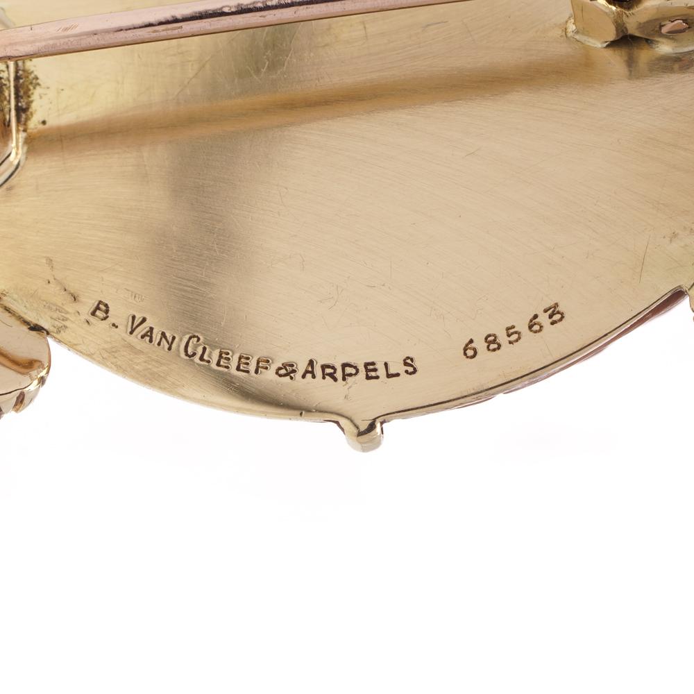 Van Cleef & Arpels 18kt Gold Turtle Brooch with Walnut For Sale 3