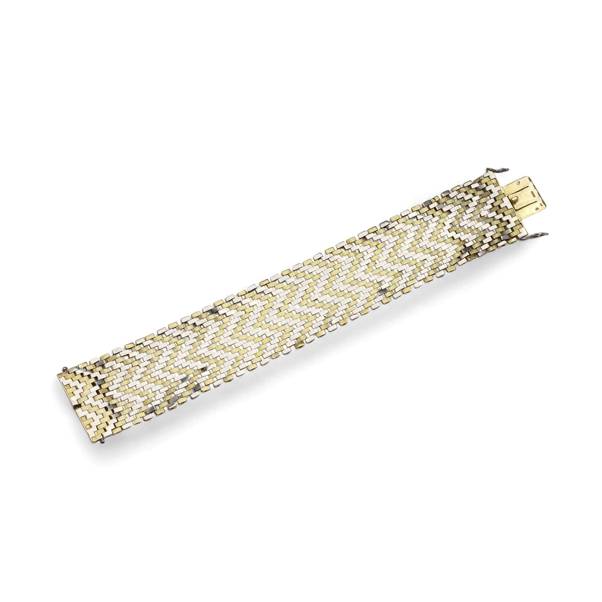 Women's Van Cleef & Arpels 18kt Yellow and White Gold Bracelet For Sale