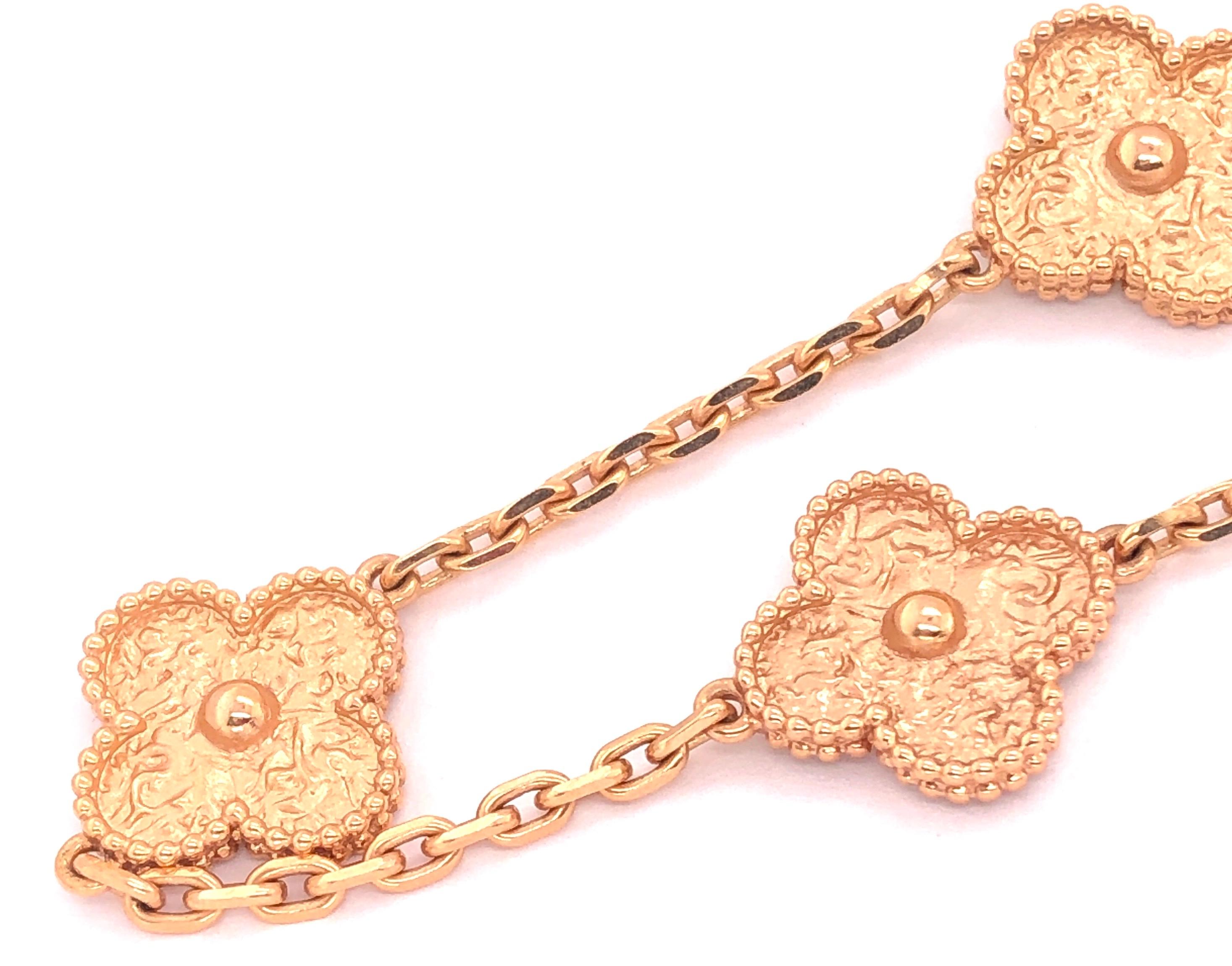 Van Cleef & Arpels 18 Karat Yellow Gold Alhambra 10 Motifs Necklace, Vintage 2