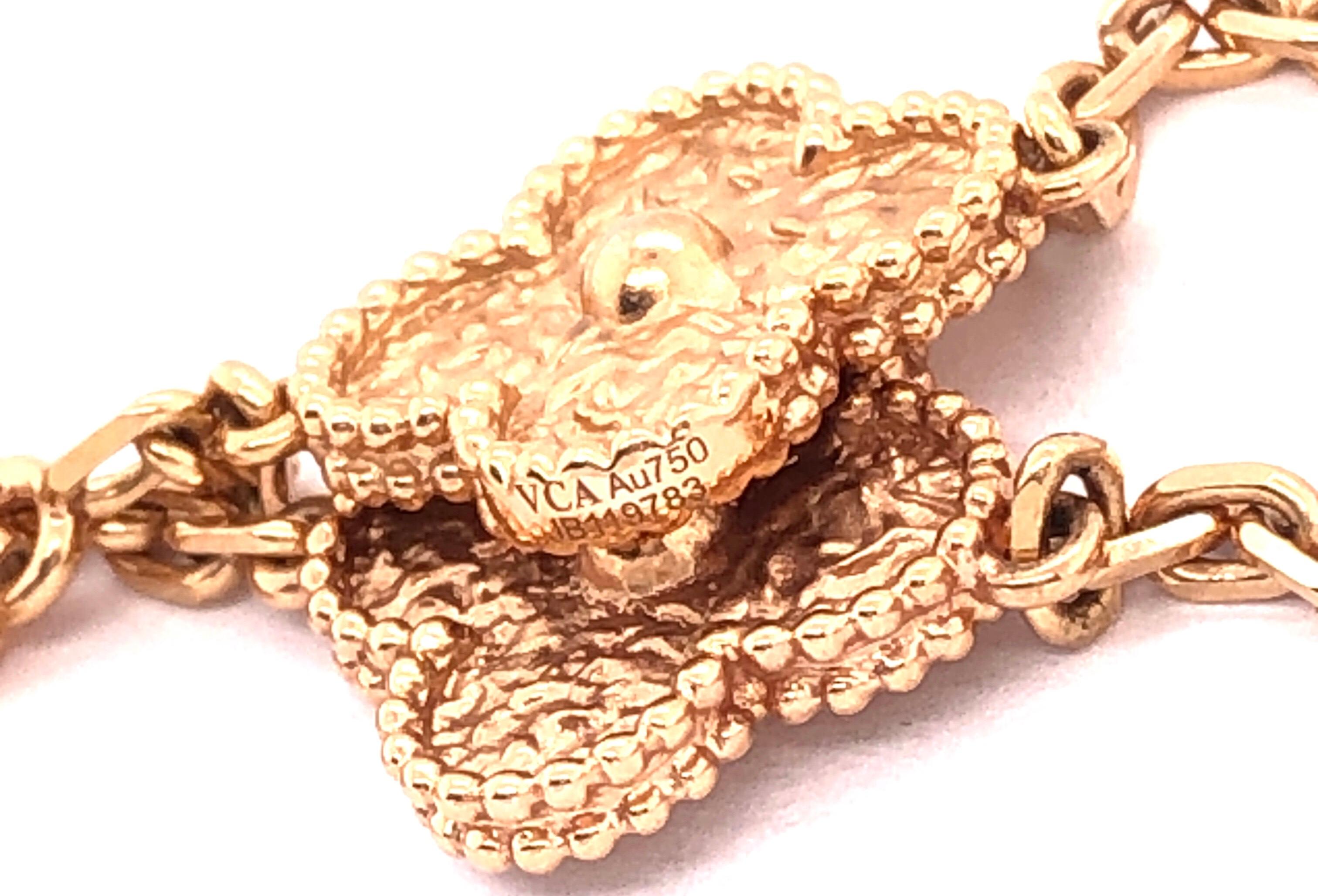 Van Cleef & Arpels 18 Karat Yellow Gold Alhambra 10 Motifs Necklace, Vintage 6