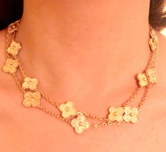 Van Cleef & Arpels 18 Karat Yellow Gold Alhambra 10 Motifs Necklace, Vintage