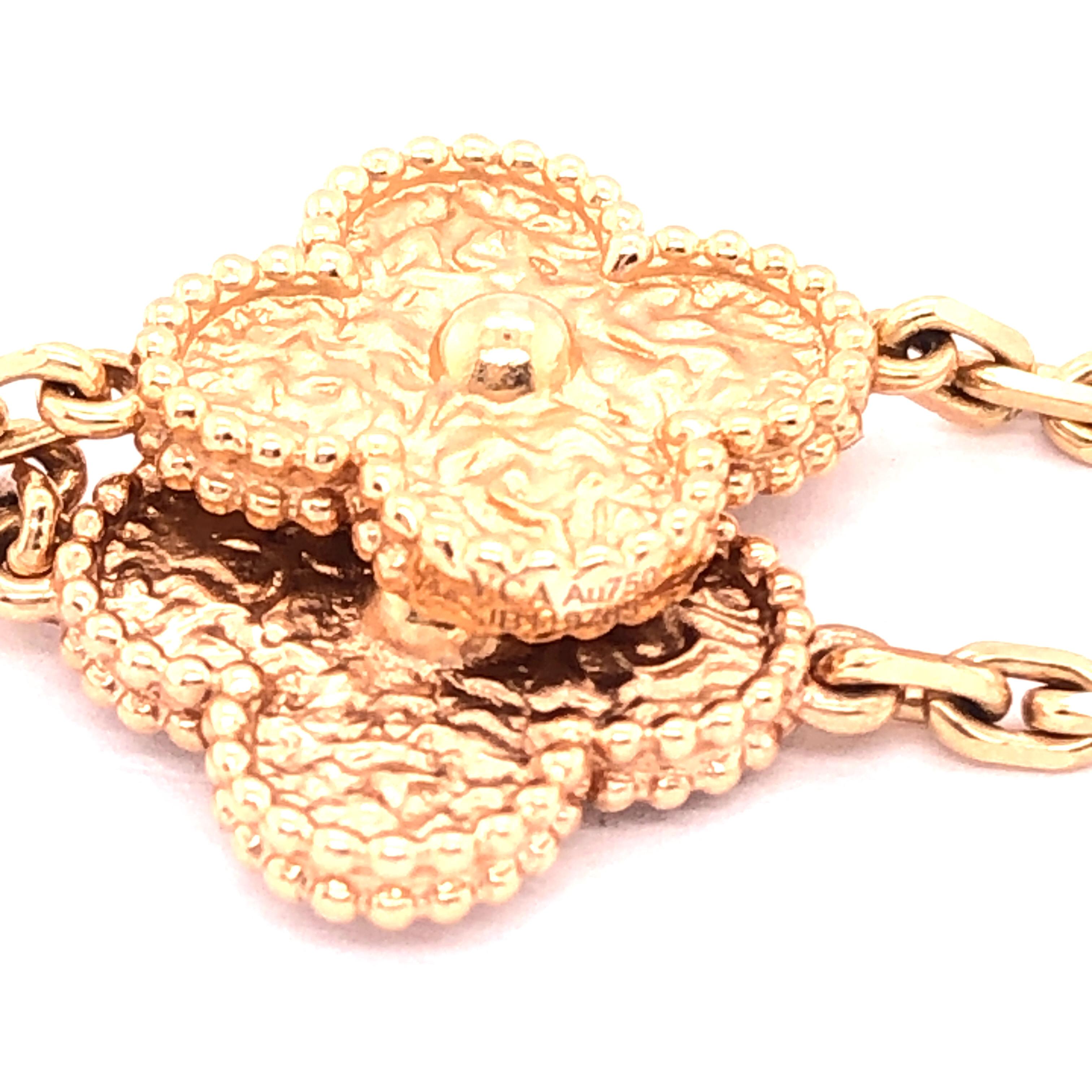 vintage alhambra necklace 10 motifs yellow gold