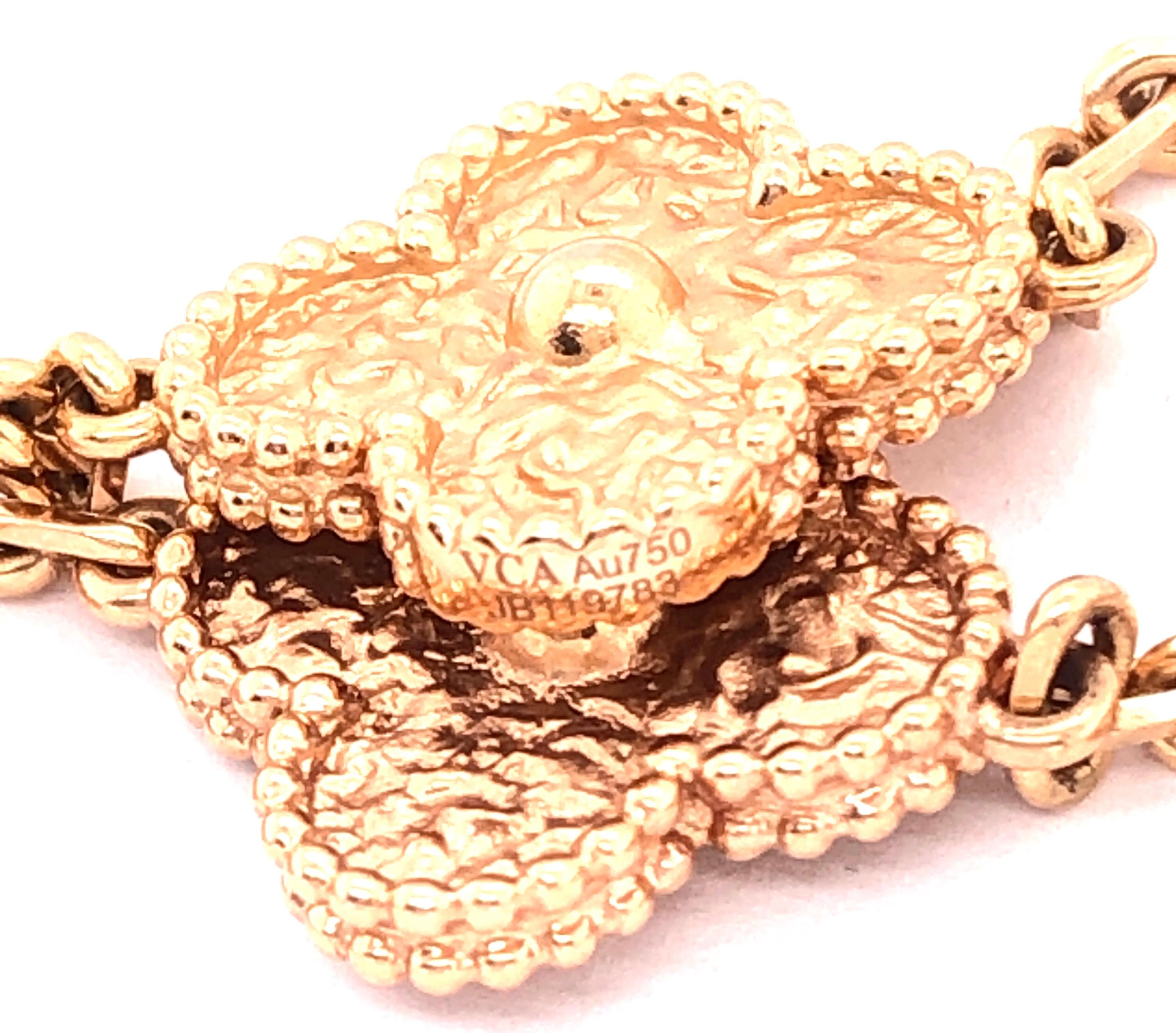 Contemporary Van Cleef & Arpels 18 Karat Yellow Gold Alhambra 10 Motifs Necklace, Vintage