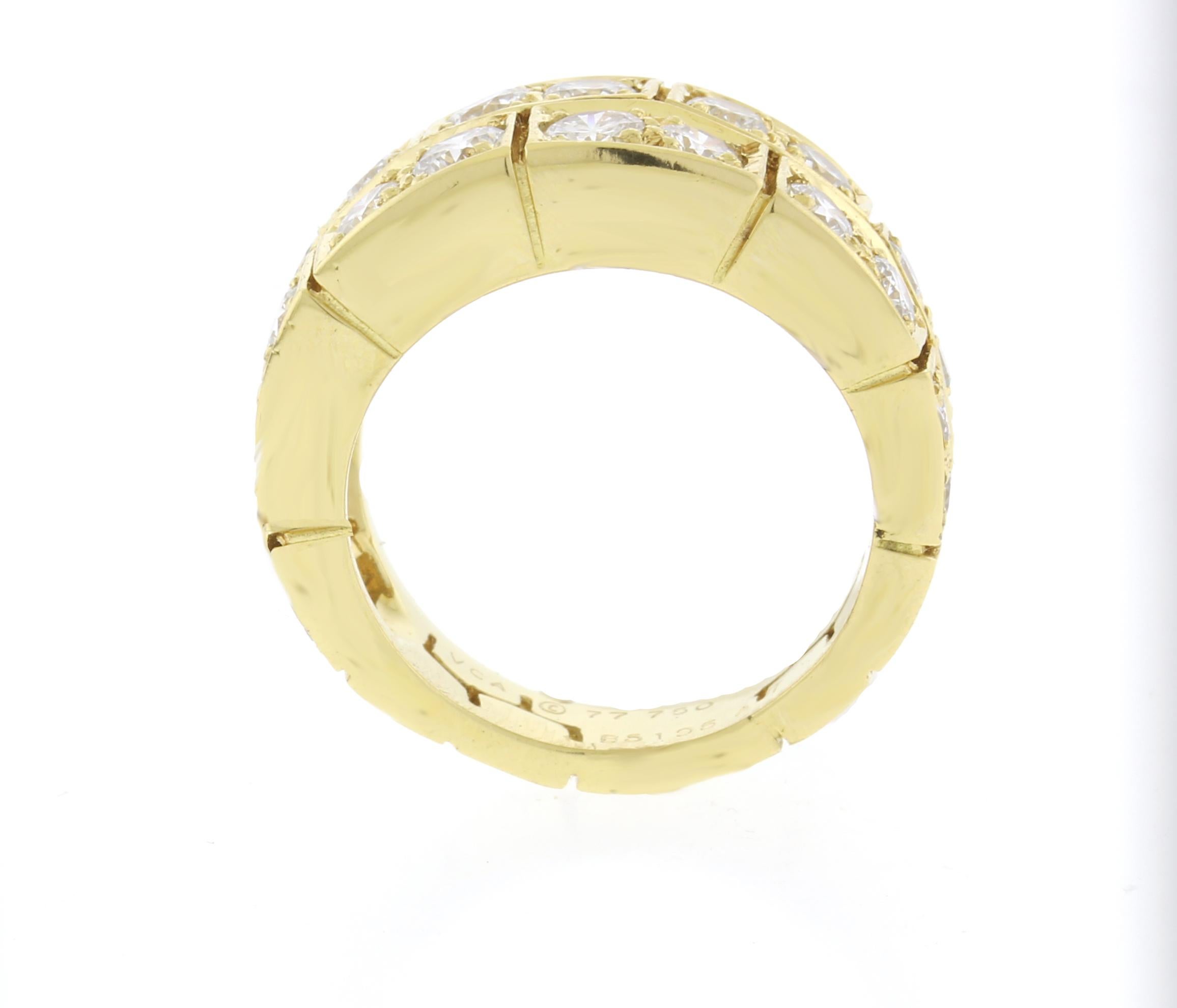 Van Cleef & Arpels 18kt Yellow Gold Diamond Band In Good Condition For Sale In Bethesda, MD