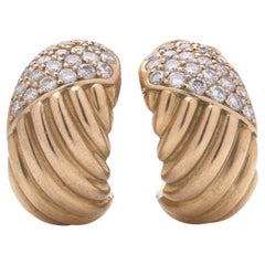 Van Cleef & Arpels - Orecchini a clip con diamanti in oro giallo 18kt, anni '70-'80