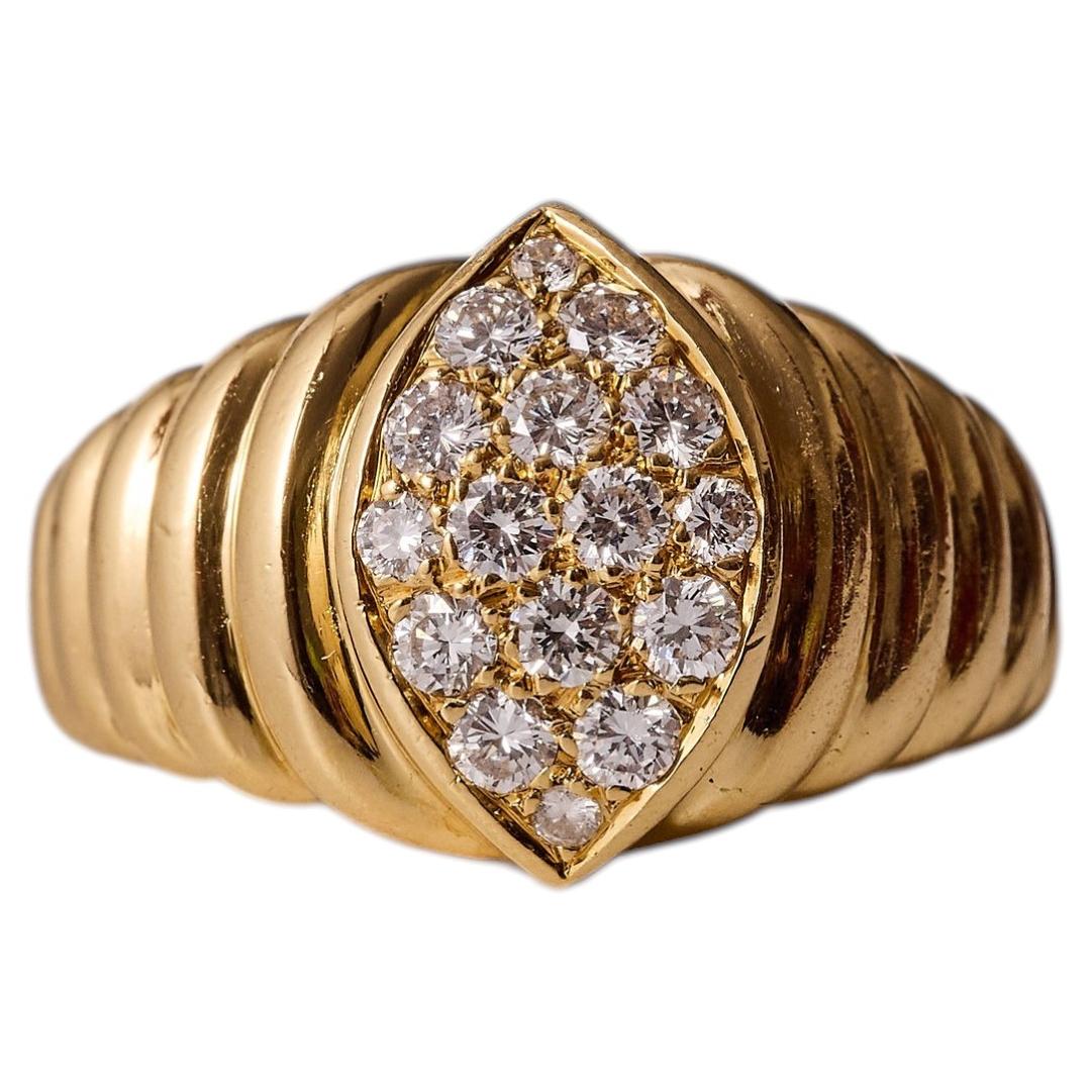 Bague en or jaune 18 carats sertie de diamants, Van Cleef & Arpels, France, vers 1987