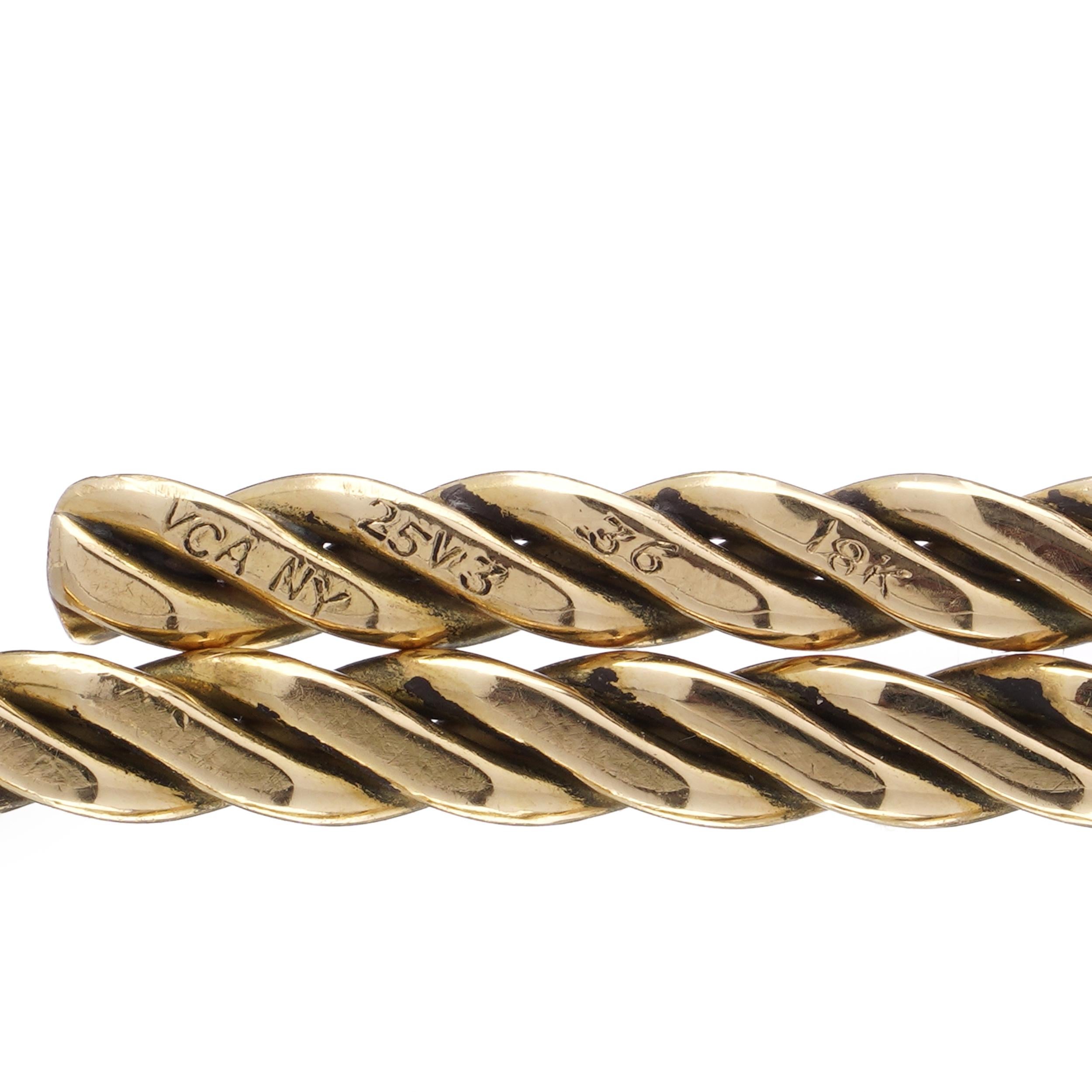 Women's Van Cleef & Arpels 18kt Yellow Gold Twisted Rope Paper Clip Money Clip For Sale