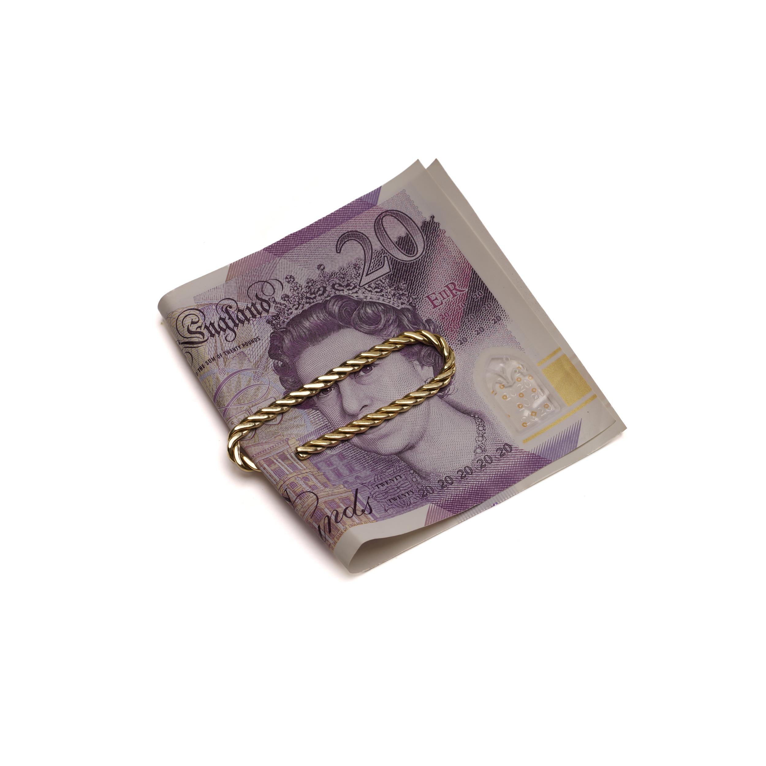 Van Cleef & Arpels 18kt Yellow Gold Twisted Rope Paper Clip Money Clip For Sale 2