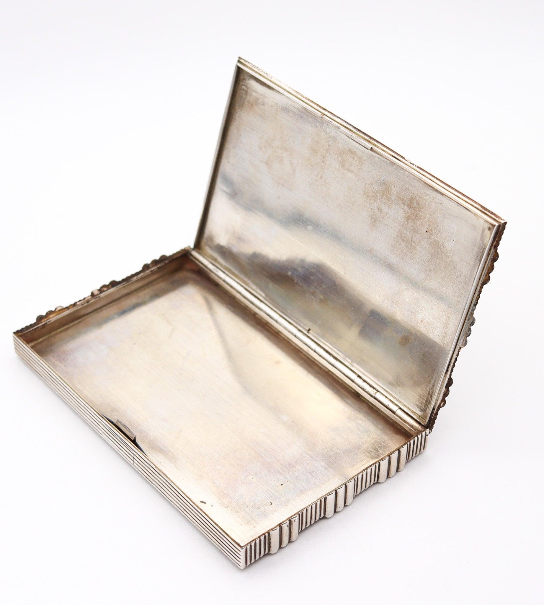 VAN CLEEF & ARPELS 1935 París Art Decó Caja Geométrica En Sólido .925 Silv en Excelente estado para la venta en Miami, FL