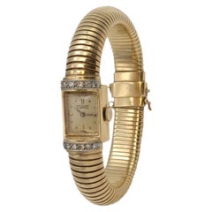 Van Cleef & Arpels 1940s Ladies Yellow Gold and Diamond Retro Wrist Watch