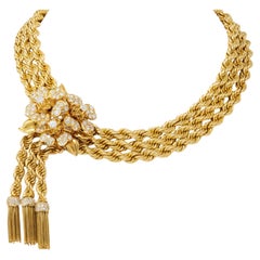 Van Cleef
Arpels 1949 French Diamond 18K Gold Vintage Brooch Necklace