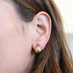 VAN CLEEF & ARPELS 1950 Celestial Clips Stud Earrings In 18Kt Gold With Sapphire