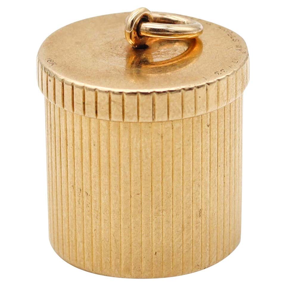 European 1930 Baroque Revival Blue Enameled Pill Box In Solid 18Kt ...