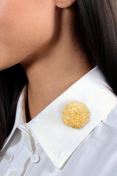 Van Cleef & Arpels 1950's French 18K Yellow Vintage Gold Thistle Flower Brooch