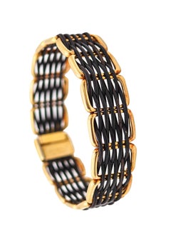 Van Cleef & Arpels 1960 Paris Braided Elephant Hair Bracelet In 18Kt Yellow Gold