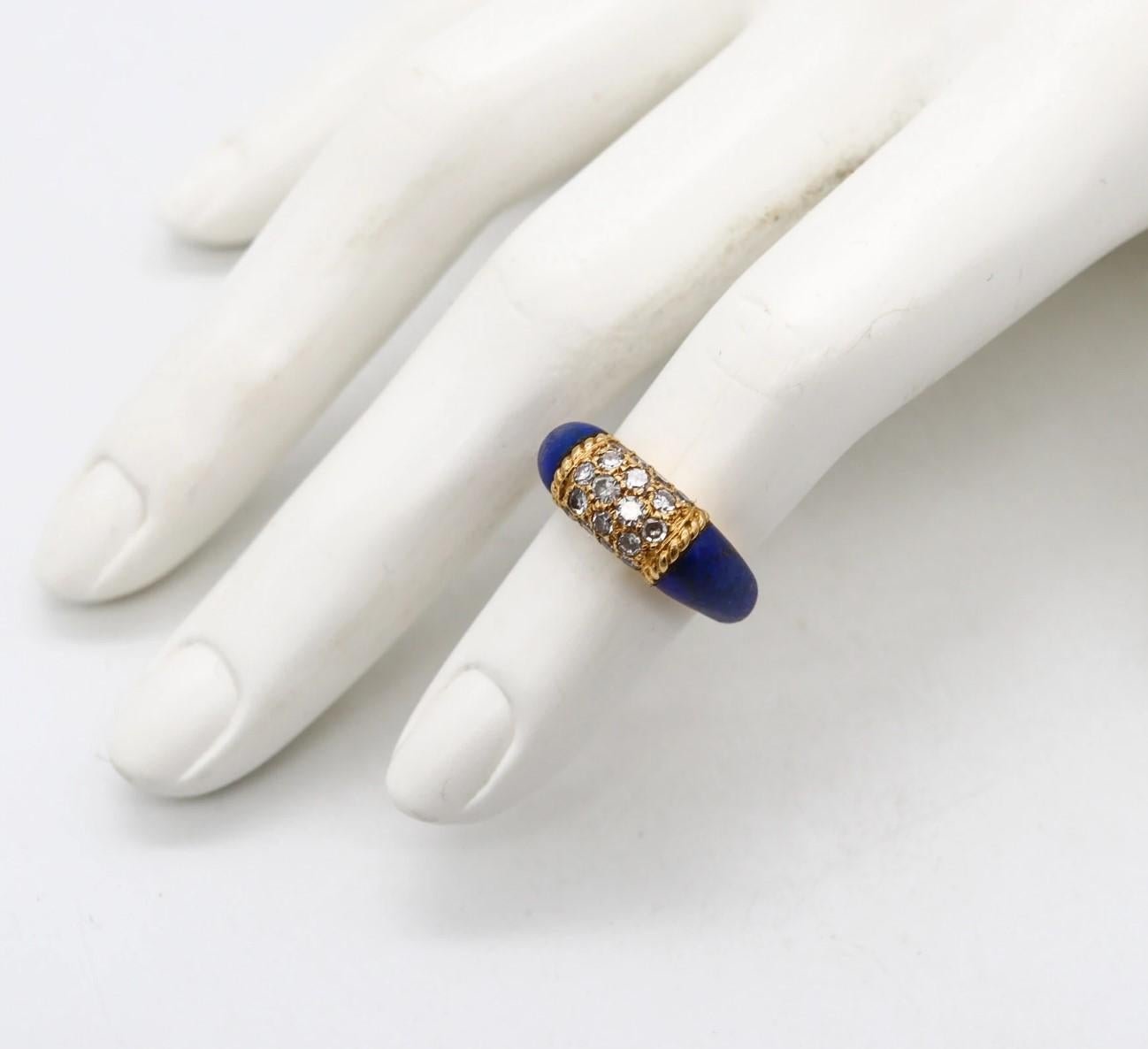 Van Cleef & Arpels 1960 Paris Philippines Lapis Lazuli Ring 18Kt Gold Diamonds 1