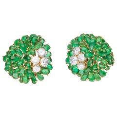 Van Cleef & Arpels 1960s Emerald and Diamond Earrings