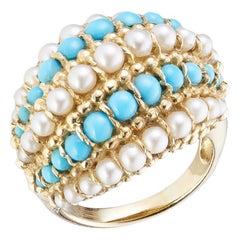 Van Cleef & Arpels 1960s Turquoise and Pearl Ring