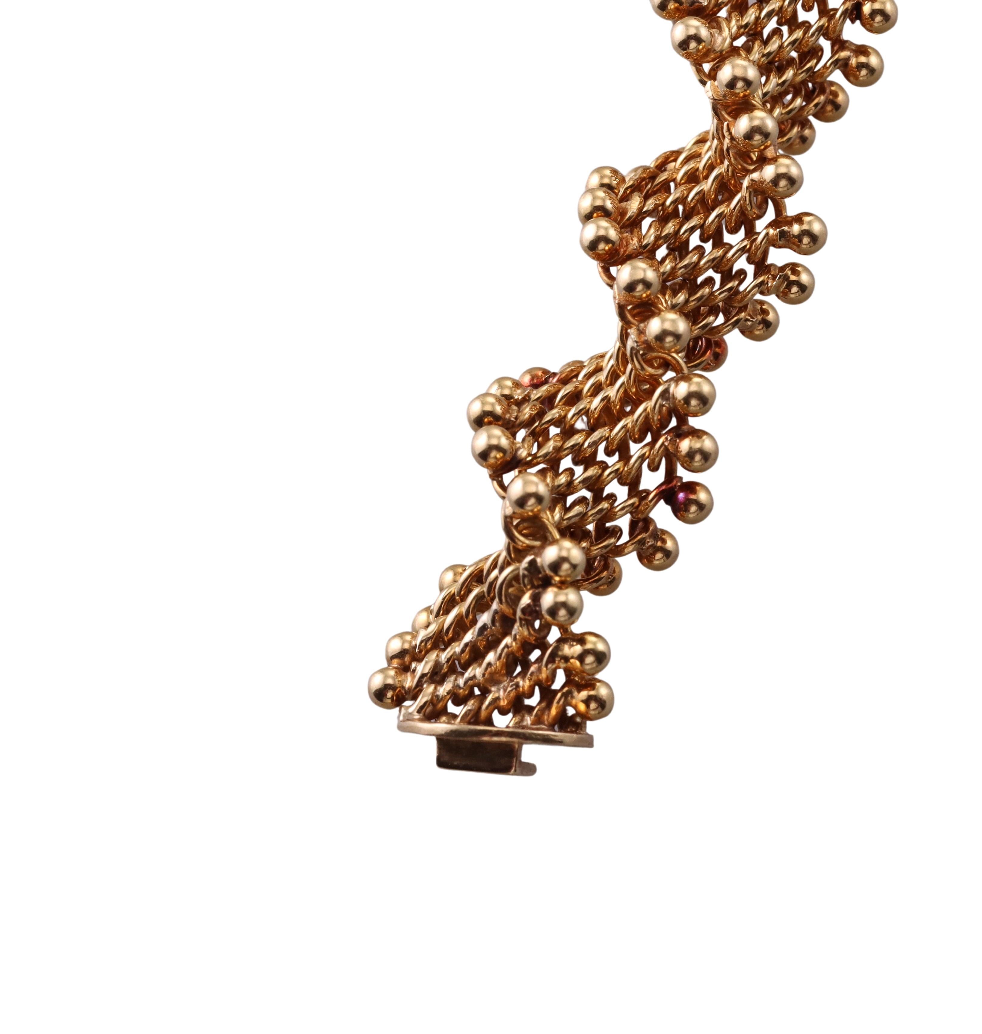 Women's Van Cleef & Arpels 1960s Twisted Link Gold Bracelet For Sale